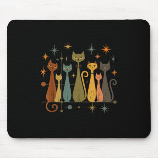 Mid-century Modern Look Atomic Age 50s 60s Cat Shi Mouse Pad