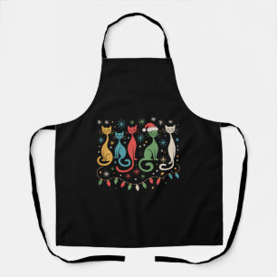 Mid Century Modern Look Cats Xmas Retro 50s 60s Apron