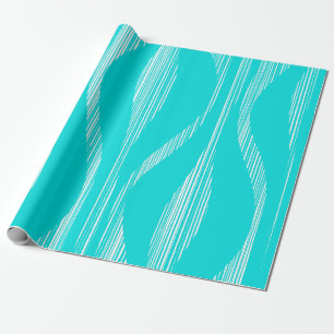 Mid Century Modern Lounge Pattern Turquoise Wrapping Paper
