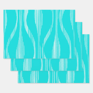 Mid Century Modern Lounge Pattern Turquoise Wrapping Paper Sheets