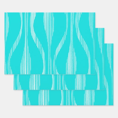 Mid Century Modern Lounge Pattern Turquoise Wrapping Paper Sheets