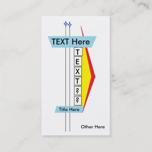 Customizable Mid-Century Modern Marquee Business Cards