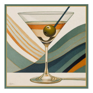 Mid Century Modern Martini Cocktail Hour Acrylic Print