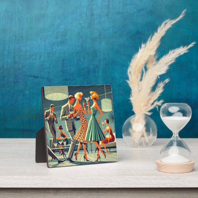 Mid Century Modern Martini Dance Cocktail Party Plaque (Insitu)