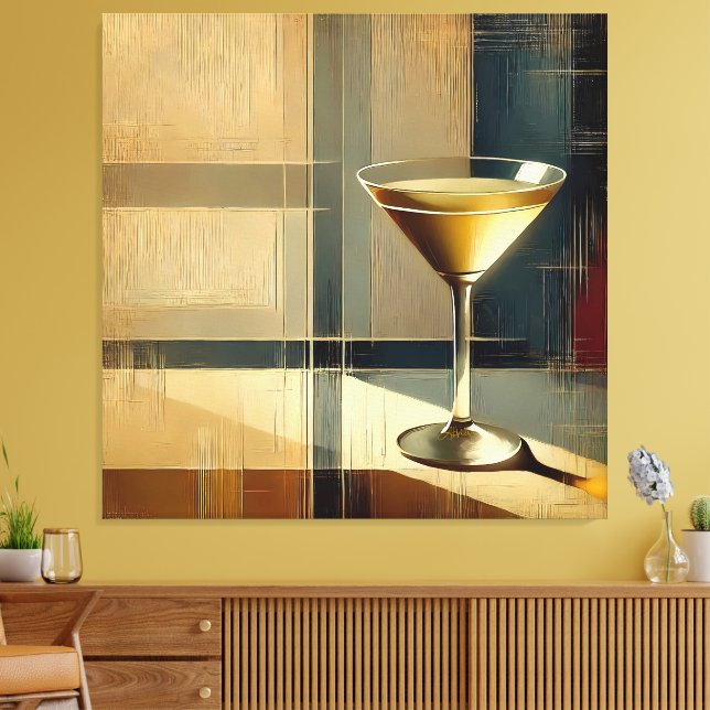 Mid Century Modern Martini in a Moonbeam Canvas Print (Insitu(LivingRoom))
