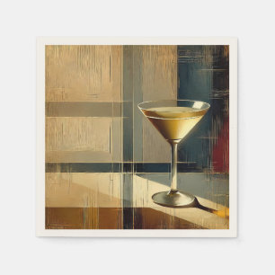 Mid Century Modern Martini in a Moonbeam Napkins