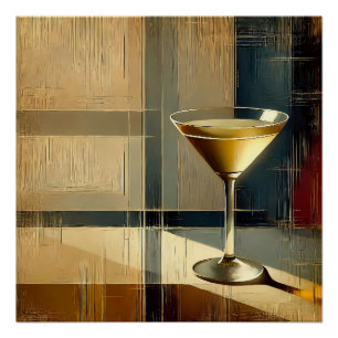 Mid Century Modern Martini in a Moonbeam Poster