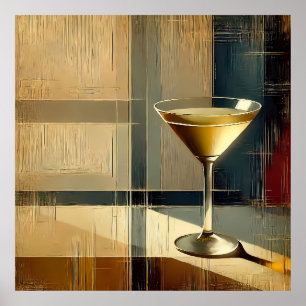 Mid Century Modern Martini in a Moonbeam Poster