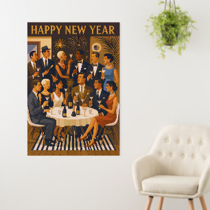 Mid Century Modern Martini Intellectuals New Year Foam Board