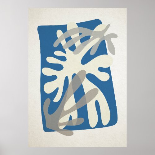 Mid Century Modern Matisse Inspired Abstract Poster