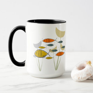 Mid Century Modern Coffee Mug - Sunflower