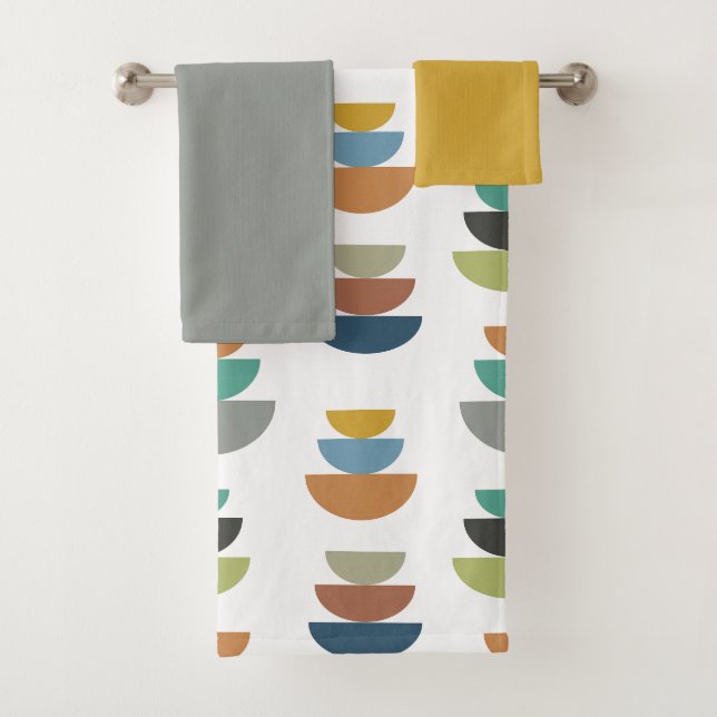 Mid-Century Modern Minimalism  Bath Towel Set (Insitu)
