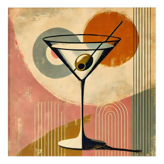 Mid Century Modern Minimalist Art Martini (Front)