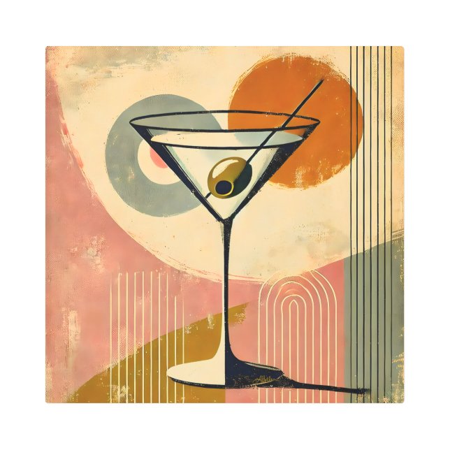 Mid Century Modern Minimalist Art Martini (Front)