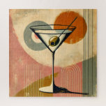 Mid Century Modern Minimalist Art Martini Jigsaw Puzzle<br><div class="desc">Welcome to my Mid Century Fantasy World! Designs in this store are born of growing up in a Mid Century home complete with Martini loving parents.  Break out the cocktails.  Merging fact with fantasy within Mid Century Modern,  Jazz,  Retro Futuristic,  Atomic and Space Age Designs.</div>