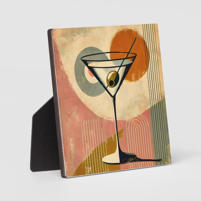 Mid Century Modern Minimalist Art Martini Plaque (Front)