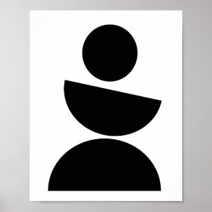 Mid Century Modern Minimalist Black Geometric Poster