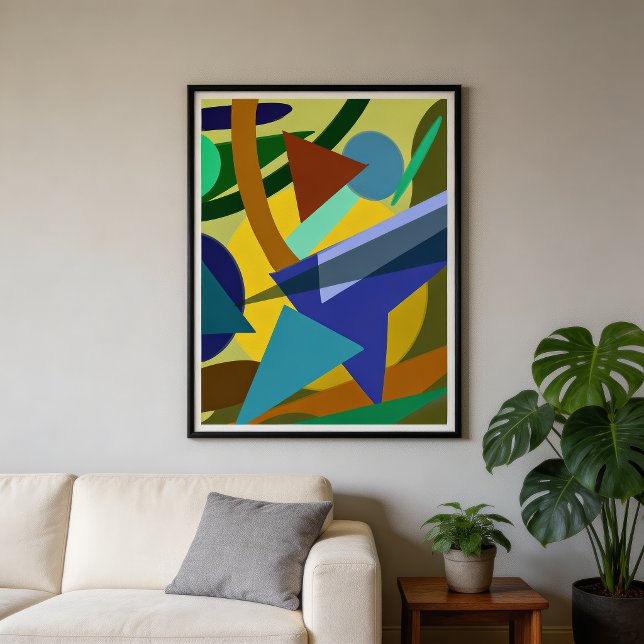 Mid century modern minimalist geometric shapes poster (Creator Uploaded)