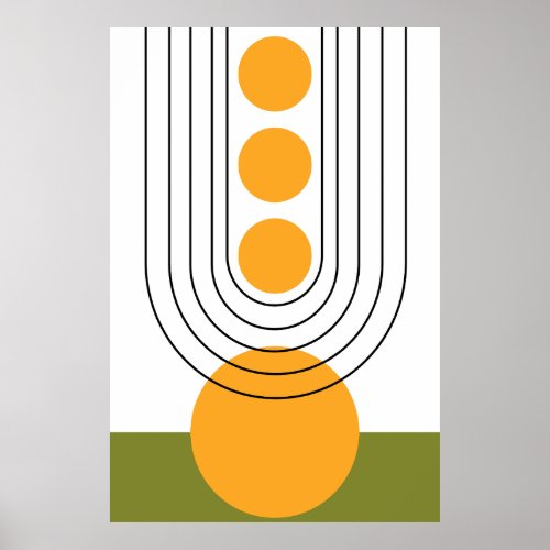 Mid Century Modern Minimalist Wall Art Earth Tone Poster