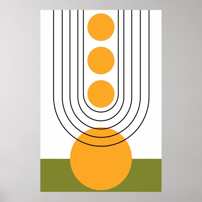 Mid Century Modern Minimalist Wall Art, Earth Tone Poster (Front)