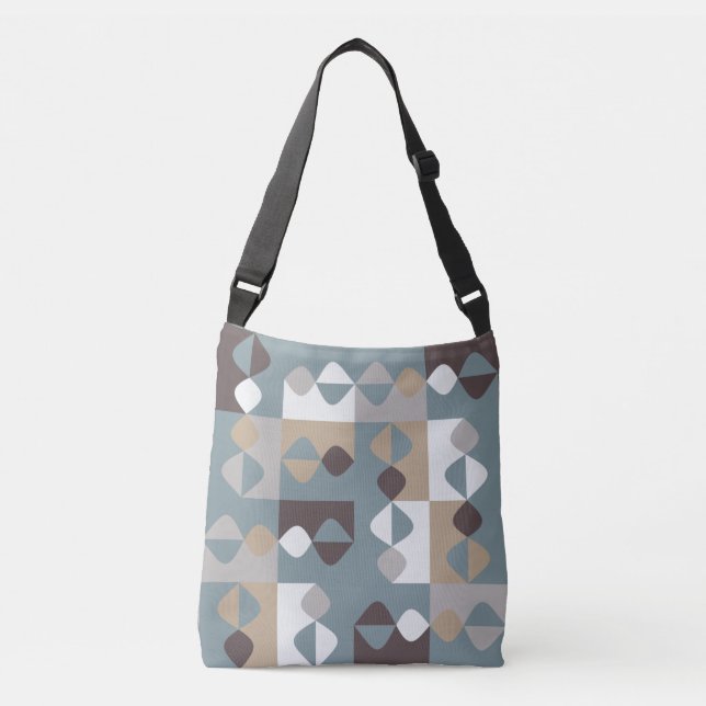 Mid Century Modern - Mint Chocolate Caramel Crossbody Bag (Front)