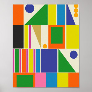 Mid Century Modern Modtastic Colorful Geometric Poster
