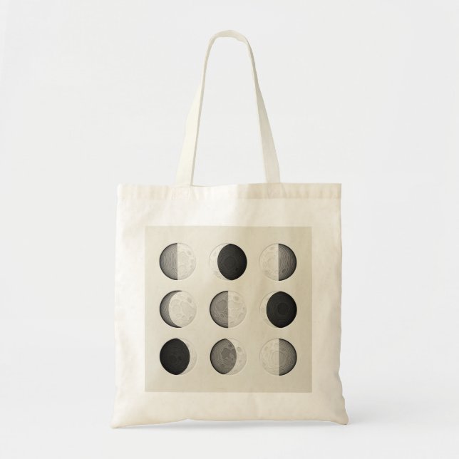 Mid-Century Modern Moon Phases Poster | Bauhaus  Tote Bag (Front)