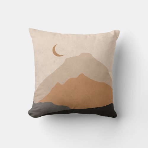 Mid Century Modern Mountains Abstract Throw Pillow