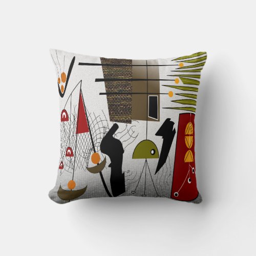 Mid_Century Modern Movement Abstract Throw Pillow