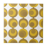Mid-Century Modern Mustard Gold Retro Geo Pattern Ceramic Tile<br><div class="desc">Mid-century modern inspired design featuring a seamless pattern of retro golden mustard circles on a white background. Simple, clean modern design. Create your own custom pattern by uploading a new image, or use the "contact this designer" button for help. To create your own patterned design: 1. Select personalize this template....</div>