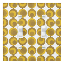 Mid-Century Modern Mustard Gold Retro Geo Pattern Light Switch Cover