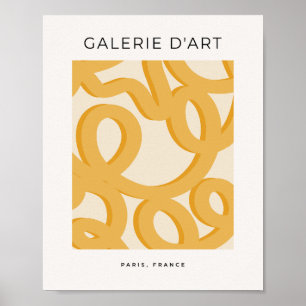 Mid Century Modern Mustard Yellow Brush Strokes Poster