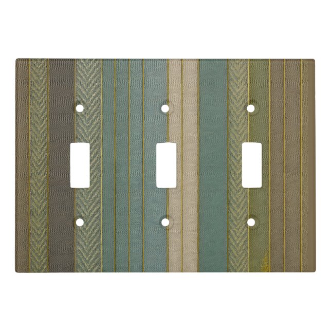 Mid Century Modern Muted Stripes Print Light Switch Cover (Front)