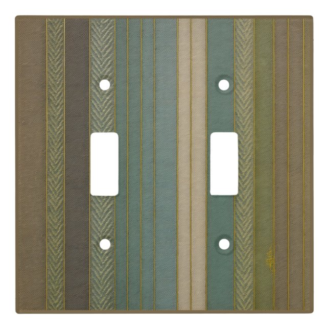 Mid Century Modern Muted Stripes Print Light Switch Cover (Front)