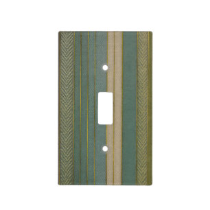 Mid Century Modern Muted Stripes Print Light Switch Cover