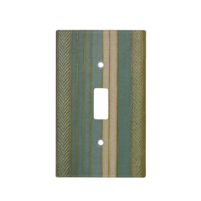 Mid Century Modern Muted Stripes Print Light Switch Cover (Front)