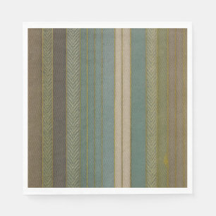 Mid Century Modern Muted Stripes Print Napkins