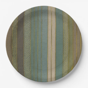 Mid Century Modern Muted Stripes Print Paper Plates