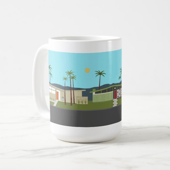 Mid Century Modern Neighborhood Coffee Mug (Front Left)