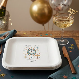 Mid Century Modern NYE Party Retro Paper Plates