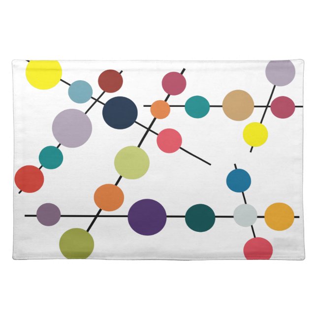 Mid-Century Modern Olives  Cloth Placemat (Front)