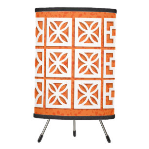 Mid Century Modern Orange Breeze Block Tripod Lamp
