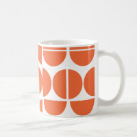 Mid-century modern orange circle abstract coffee mug