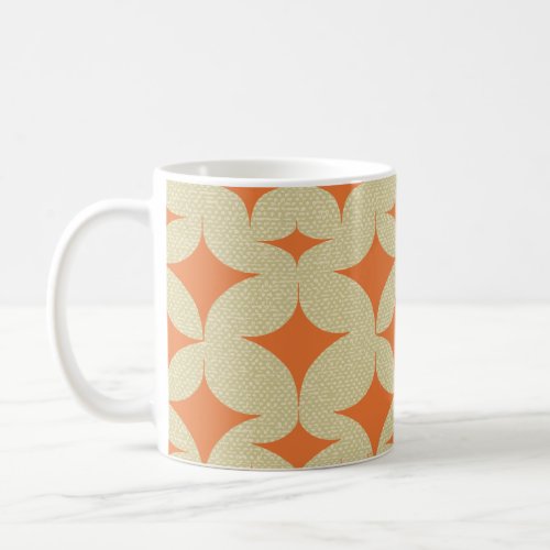 Mid Century Modern Orange Diamond Coffee Mug