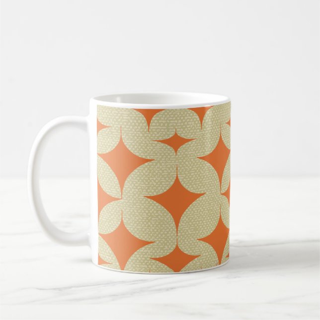 Mid Century Modern Orange Diamond Coffee Mug (Left)