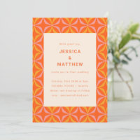 Mid Century Modern Orange Geometric Unique Wedding