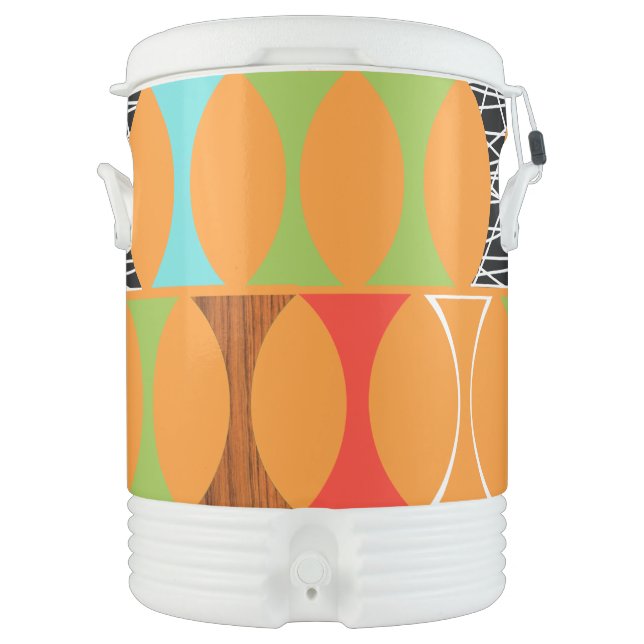 Mid Century Modern Orange Igloo Beverage Cooler (Front)