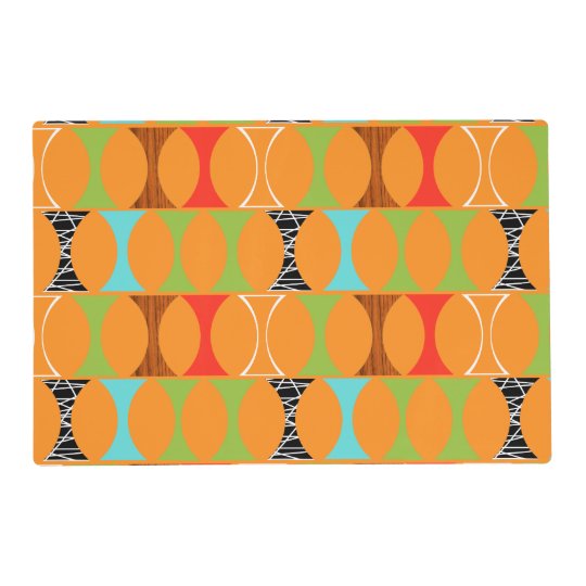 Mid Century Modern Orange Laminated Placemat