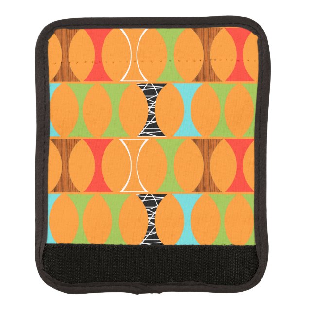 Mid Century Modern Orange Luggage Handle Wrap (Front)