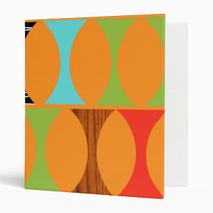 Mid Century Modern Orange Pattern Binder